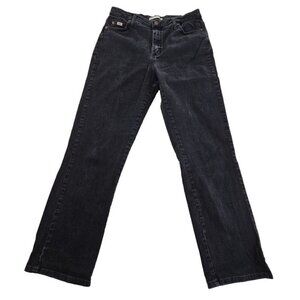 Lee Jeans Women's 12 Long W32 L32 Black‎ Mid-Rise Relaxed Straight Leg EUC